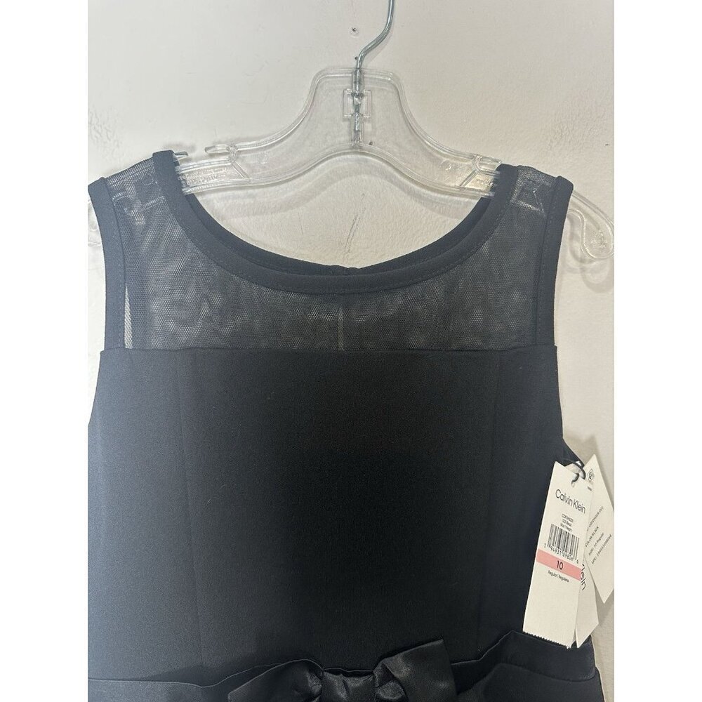 Calvin Klein Illusion Mesh Bow Special Occasion Dress Girls size 10 NWT - Picture 5 of 10